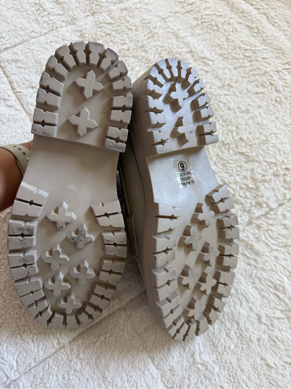 Cream Platform Penny Loafers Size 6 Chunky Lug Sole Preppy Y2K Brand New Shoes - Picture 6 of 7